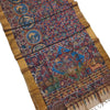 Maroon Red Tussar Silk Handloom Kalamkari Saree