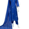 Indigo Chanderi Silk Anarkali With Embroidered Kota Silk Dupatta